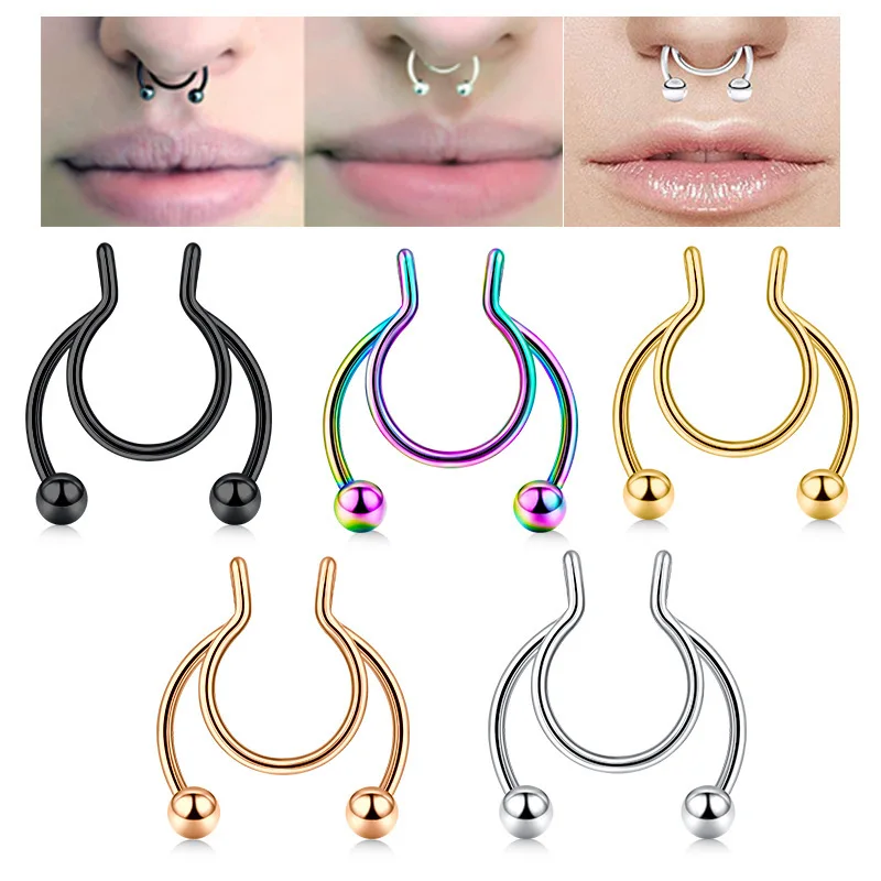 Body Jewelry Septum - U-förmiger gefälschter Nasenring Hip Hoop Septum