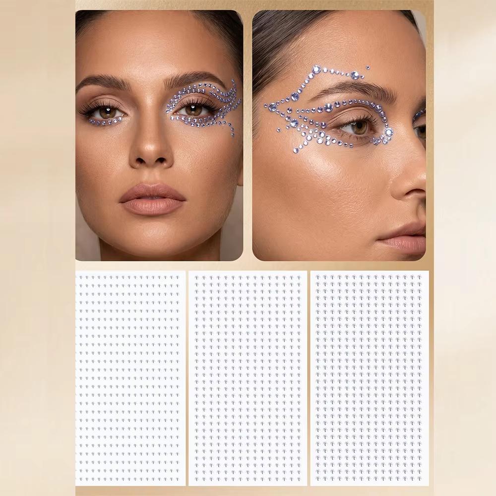 Body Jewelry Stickers - Künstliche Nasenringe, Gesichts- und Haarsteine, Selbstklebende