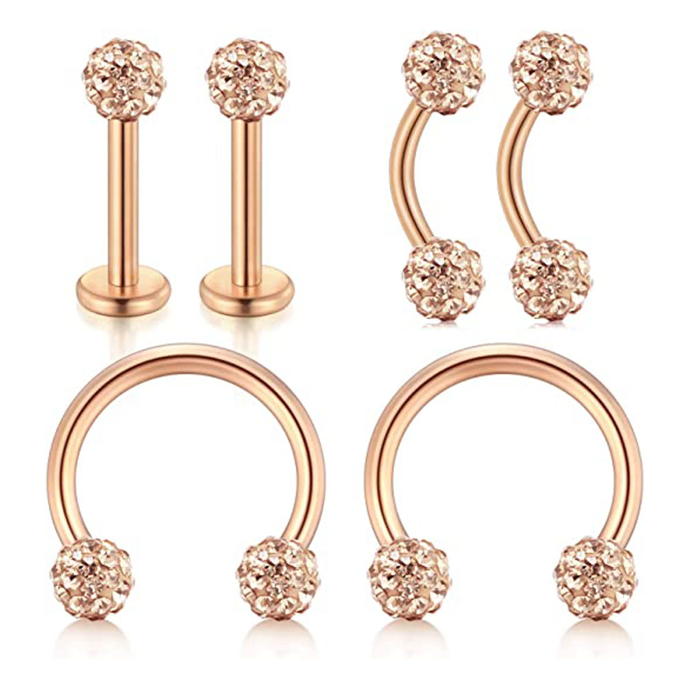 Body Jewelry Vertical Labret - 16G Vorwärts Helix Conch Rook Tragus