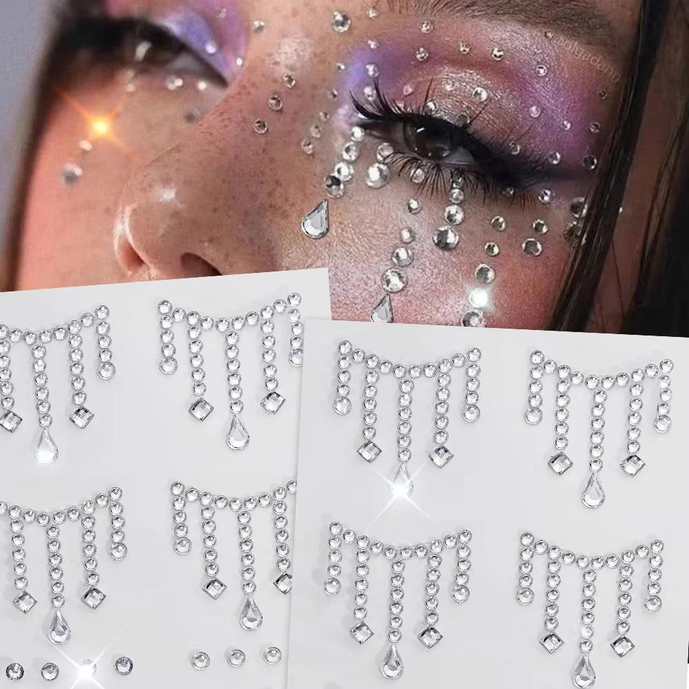 Body Jewelry Stickers - 1/5 Blätter Gesicht Schmuck Aufkleber DIY
