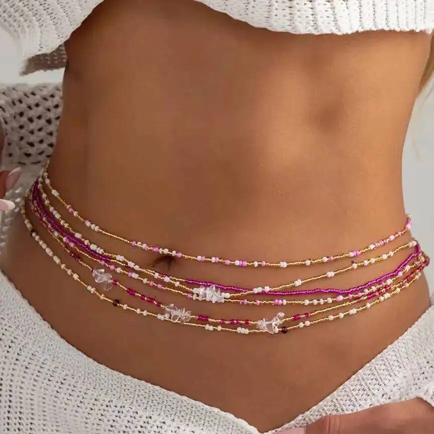 Qualiti Body Jewelry - SHIXIN 6-teiliges Set Boho Bunte Reisperlen