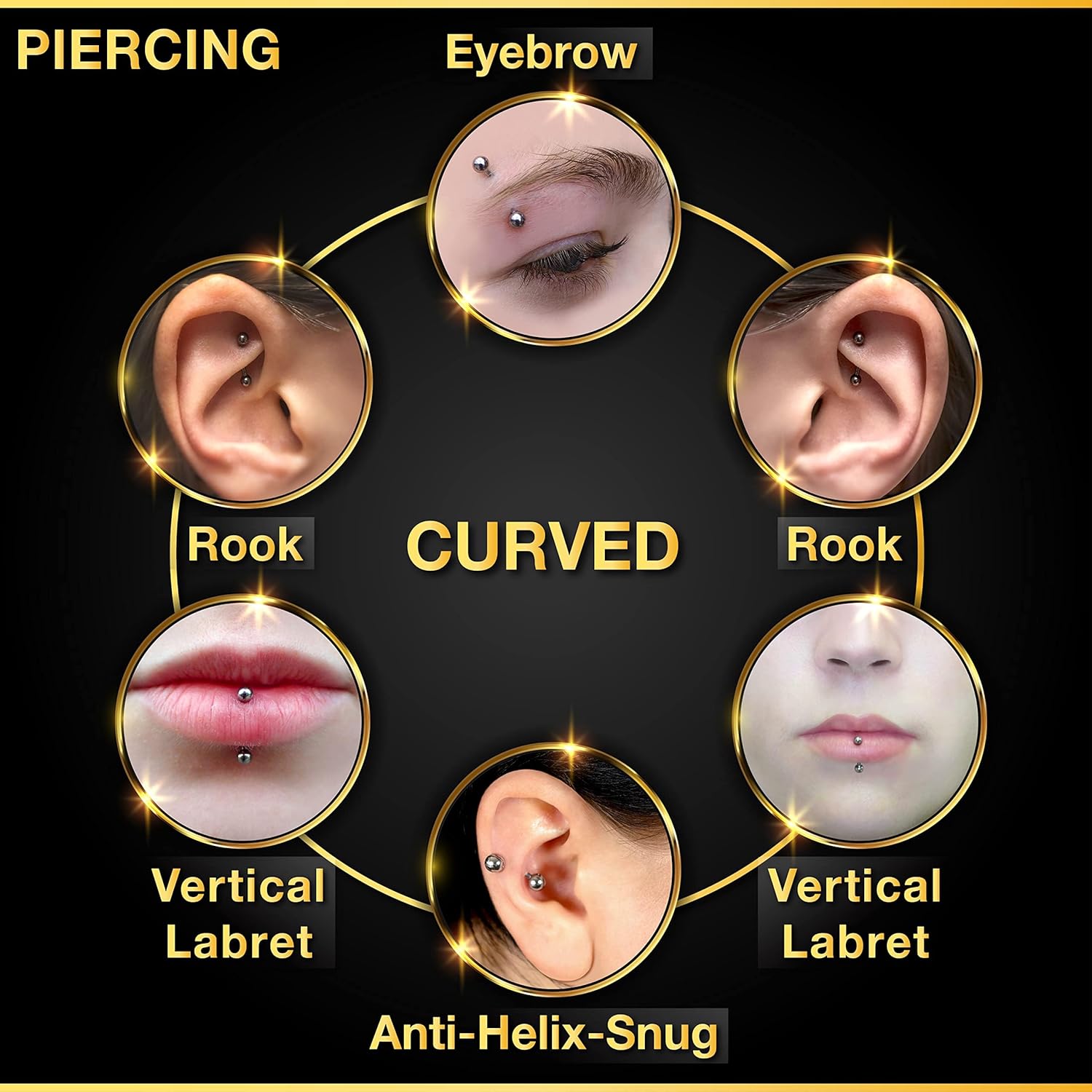 32-teiliges Set aus chirurgisc – Body Jewelry Vertical Labret Bewertung und Preis