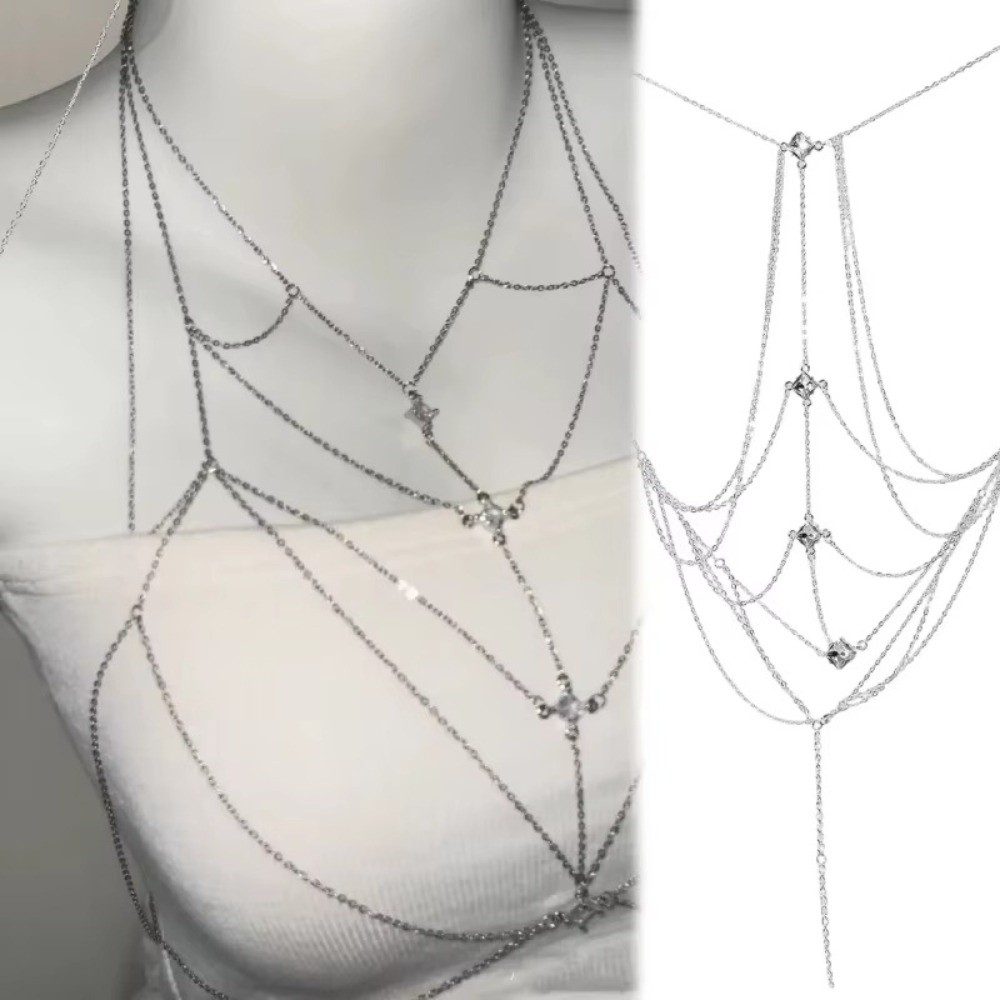 Glitzernde Strass-Brustkette,  – Body Jewelry Unique Bewertung und Preis