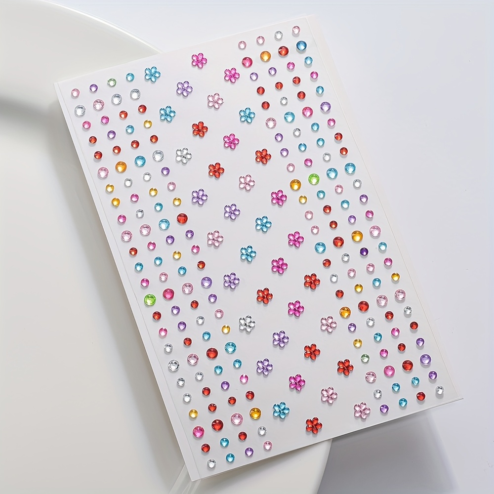 1 Bogen bunter, glänzender Str – Body Jewelry Stickers Bewertung und Preis