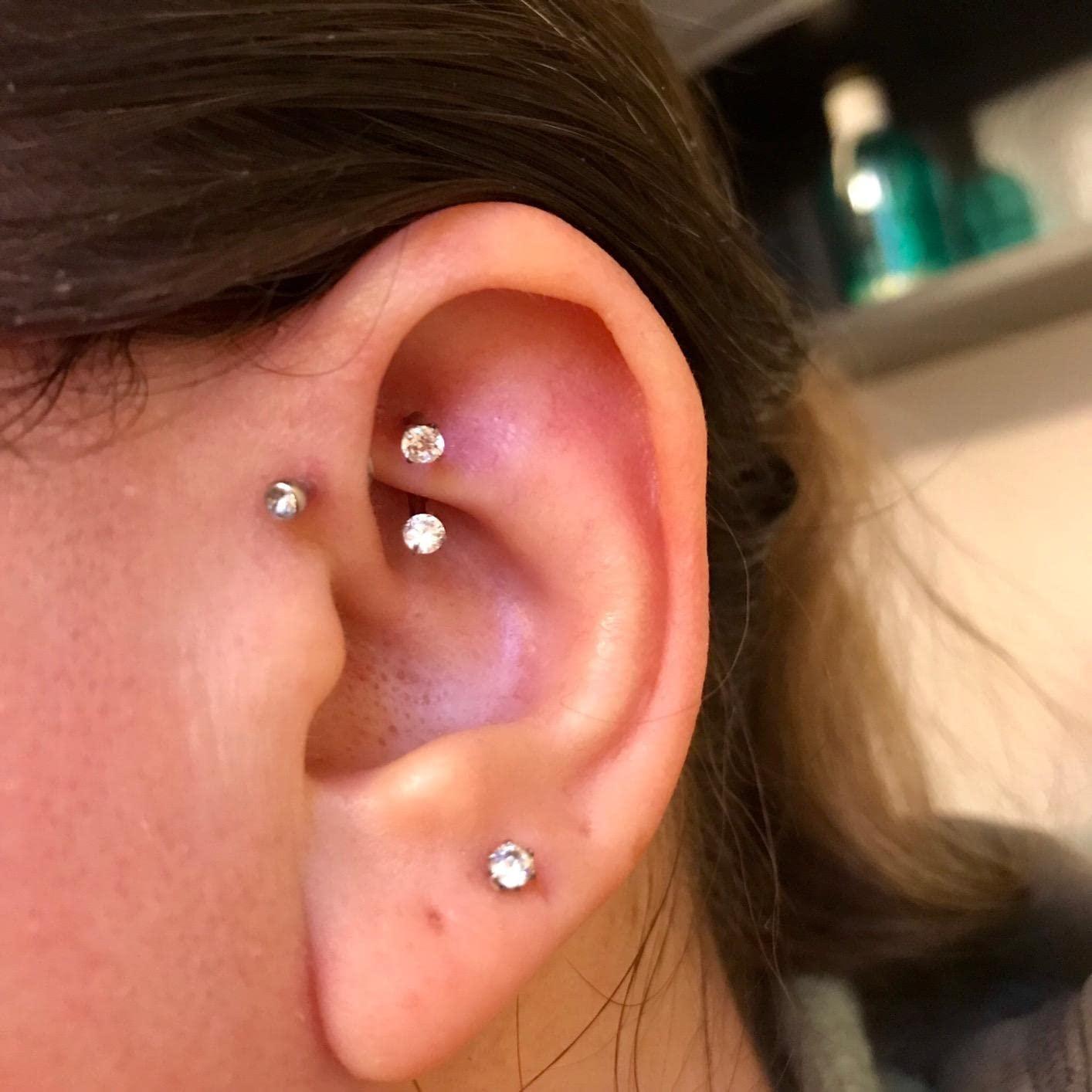 4er-Set Rook-Piercing-Schmuck: – Body Jewelry Vertical Labret Bewertung und Preis
