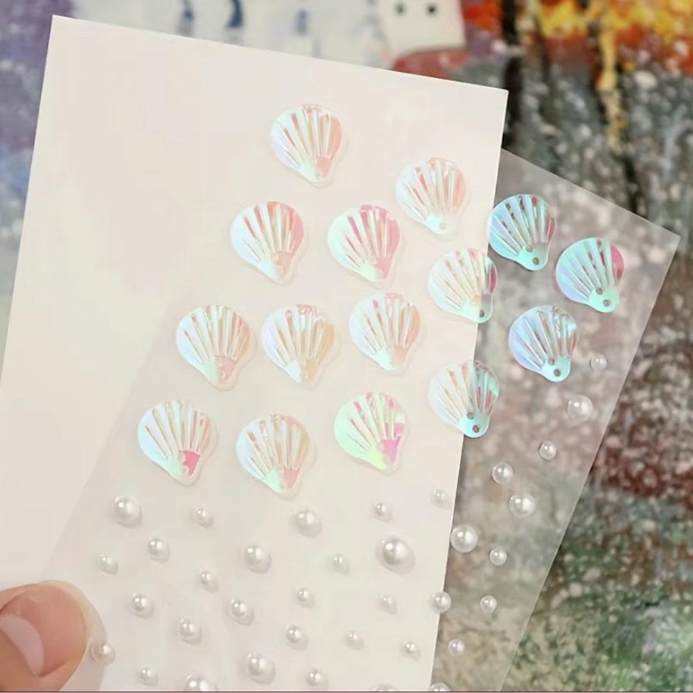 1Sheet Iridescent Shell Mixed  – Body Jewelry Stickers Bewertung und Preis