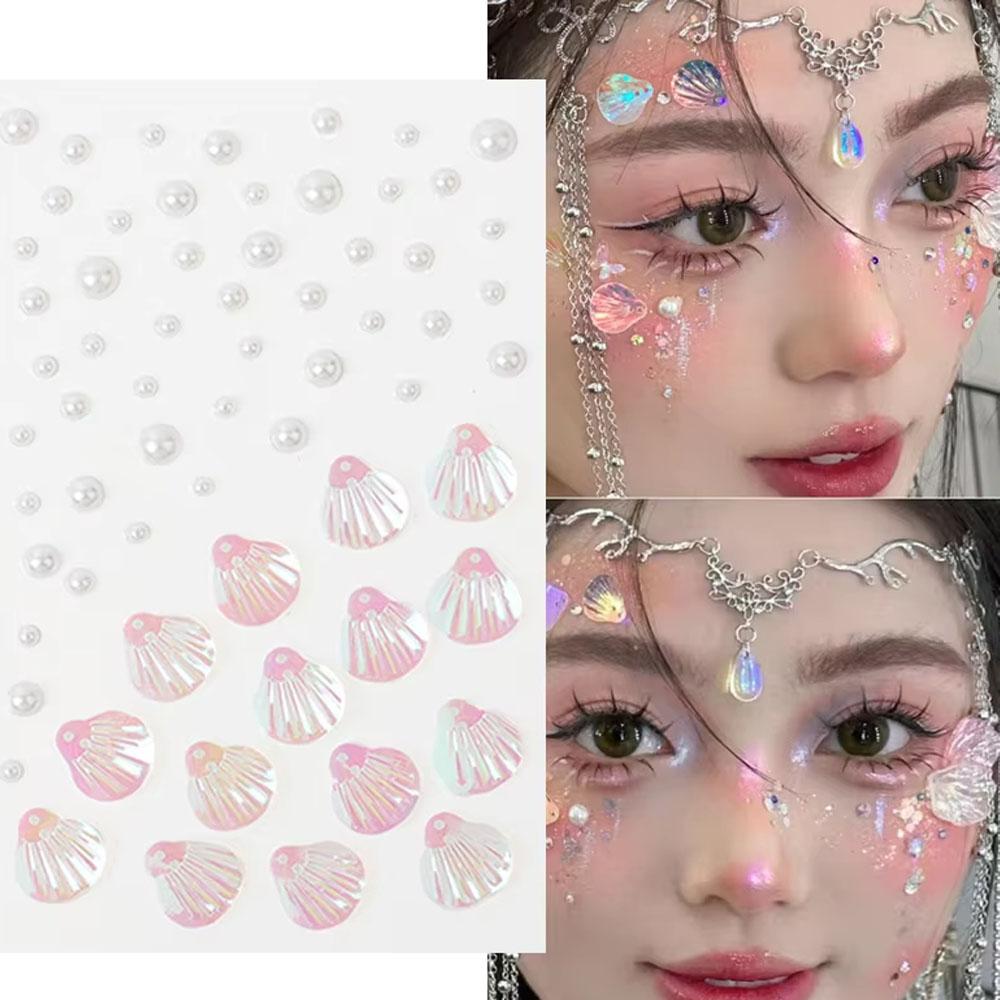 1Sheet Iridescent Shell Mixed  – Body Jewelry Stickers Bewertung und Preis