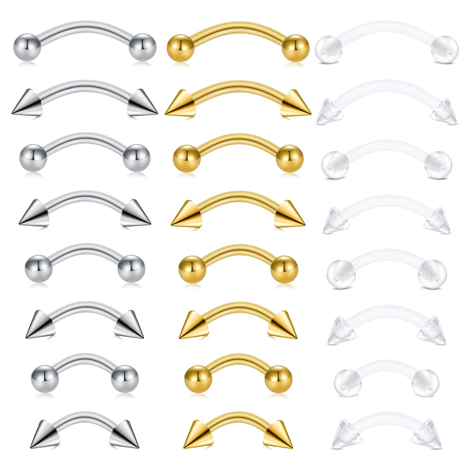 24 Stück 16G Edelstahl Gebogen – Body Jewelry Vertical Labret Bewertung und Preis