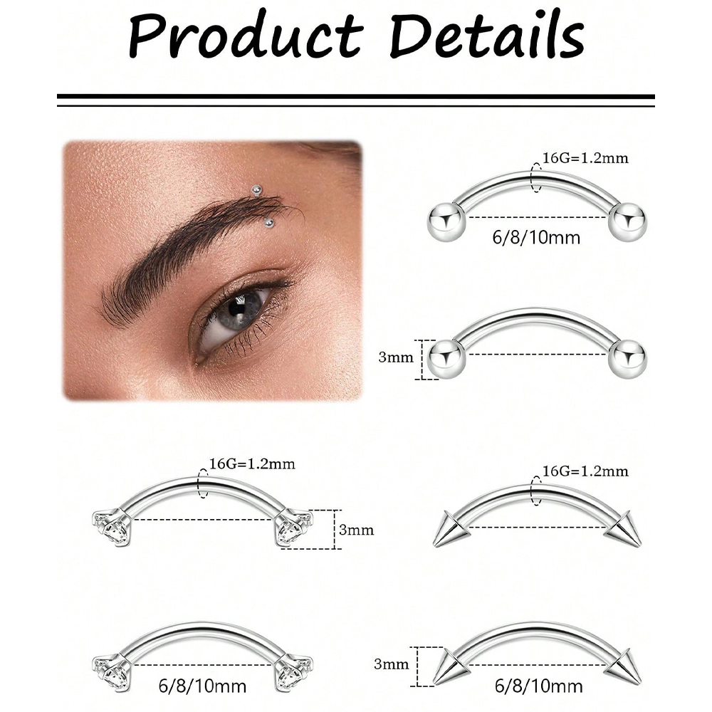 6 Stück 16G Edelstahl kleine g – Body Jewelry Vertical Labret Bewertung und Preis