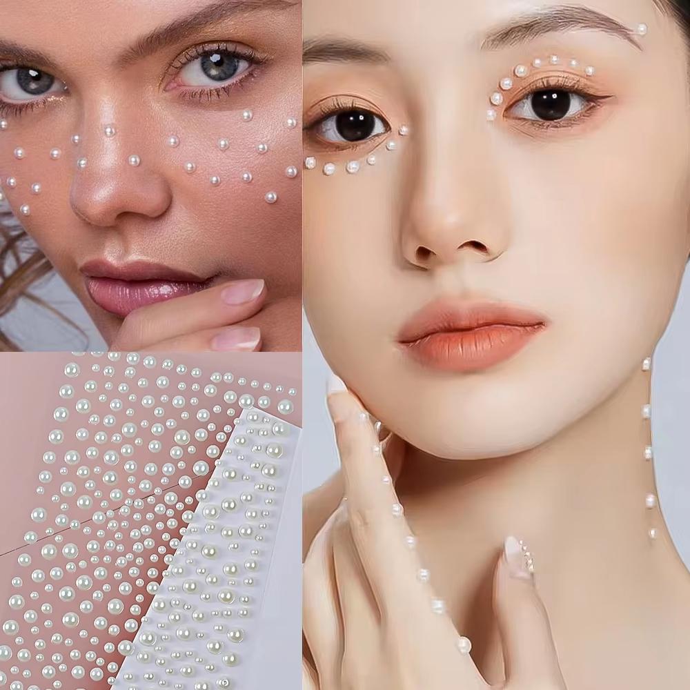 1 Blatt Weiße Perlen-Strass Ge – Body Jewelry Stickers Bewertung und Preis